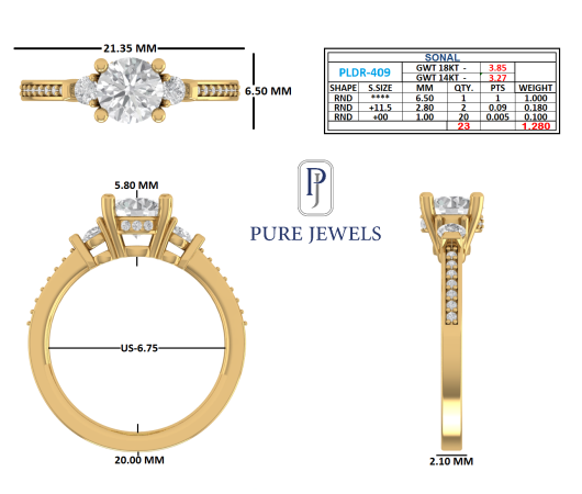 Modern Diamond Cluster Ring PLDR-409