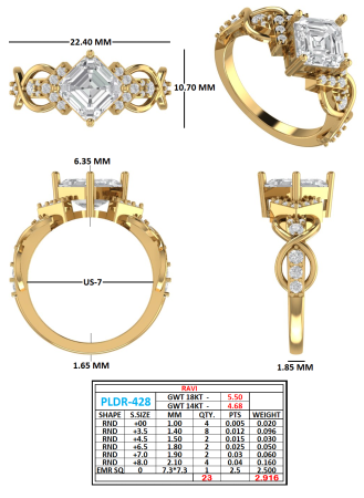 Halo Design Diamond Ring PLDR-428