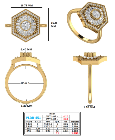 Geometric Diamond Statement Ring PLDR-451